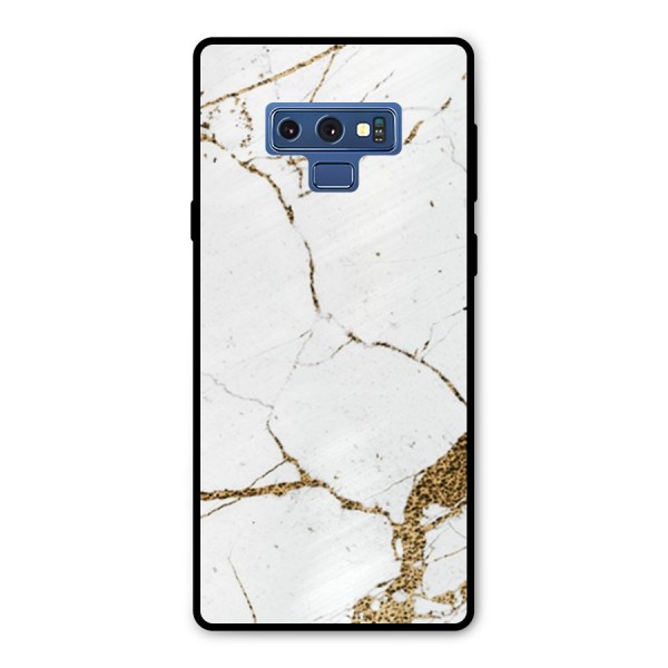 White and Gold Design Metal Back Case for Galaxy Note 9