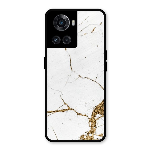 White and Gold Design Metal Back Case for OnePlus 10R