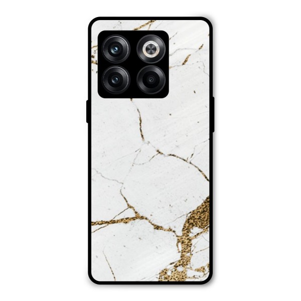 White and Gold Design Metal Back Case for OnePlus 10T