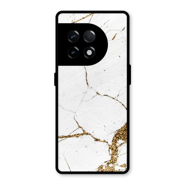 White and Gold Design Metal Back Case for OnePlus 11R