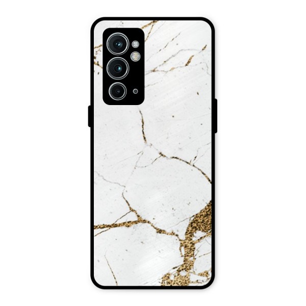 White and Gold Design Metal Back Case for OnePlus 9RT 5G