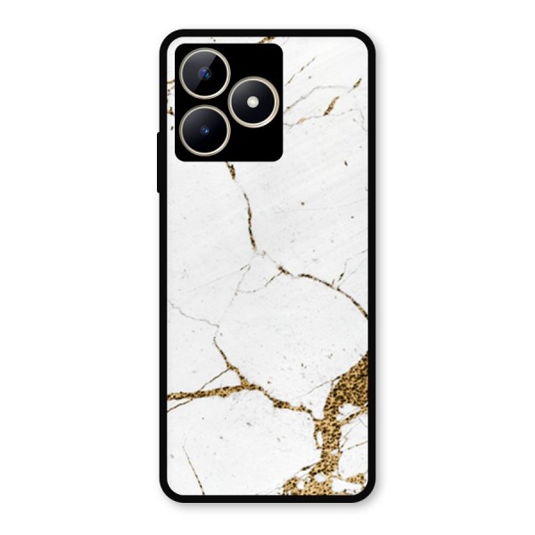 White and Gold Design Metal Back Case for Realme C53