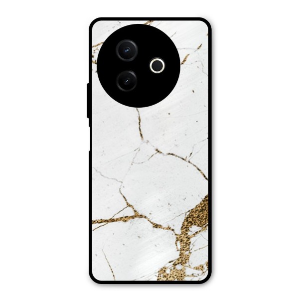 White and Gold Design Metal Back Case for Vivo Y39