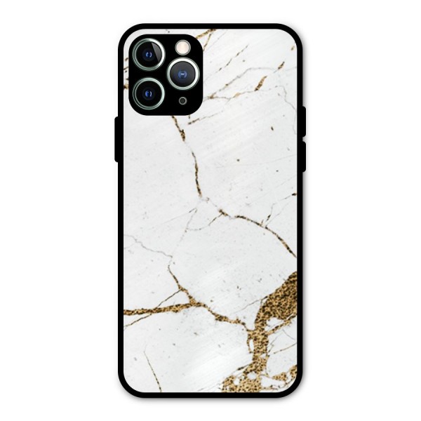White and Gold Design Metal Back Case for iPhone 11 Pro Max