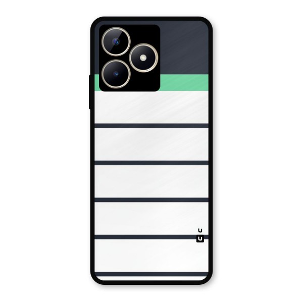 White and Simple Stripes Metal Back Case for Realme C53