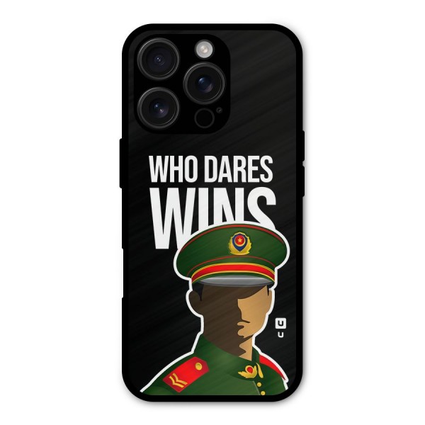 Who Dares Wins Metal Back Case for iPhone 16 Pro