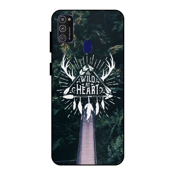 Wild Heart Metal Back Case for Galaxy M21