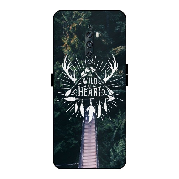 Wild Heart Metal Back Case for Oppo Reno2 F