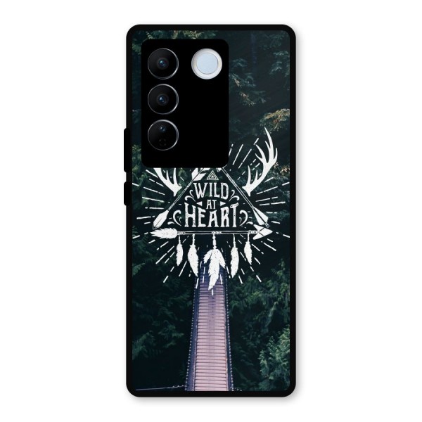 Wild Heart Metal Back Case for Vivo V27 Pro