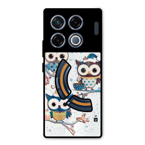 Winter Owls Metal Back Case for Infinix GT 20 Pro