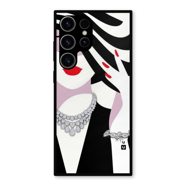 Women Beauty Metal Back Case for Galaxy S23 Ultra