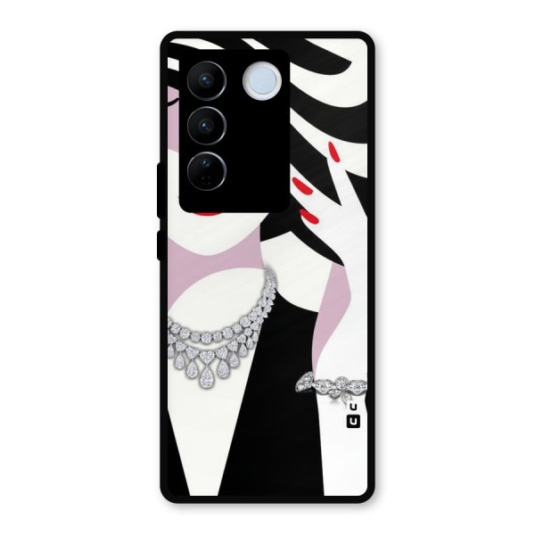 Women Beauty Metal Back Case for Vivo V27 Pro