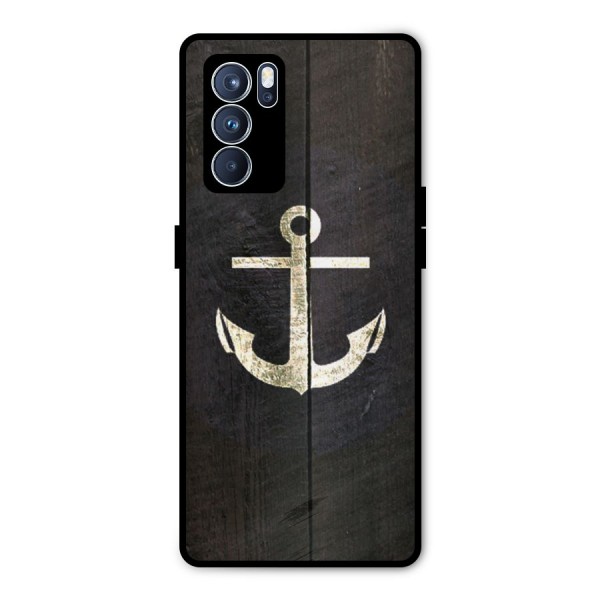 Wood Anchor Metal Back Case for Oppo Reno6 Pro 5G