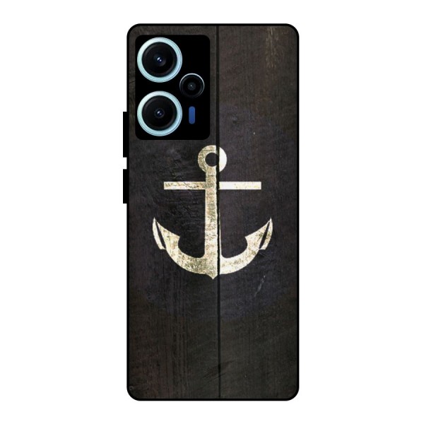 Wood Anchor Metal Back Case for Poco F5