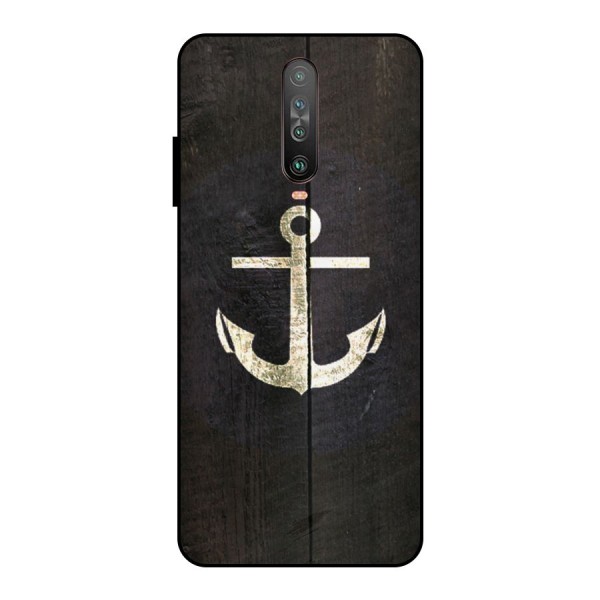 Wood Anchor Metal Back Case for Poco X2