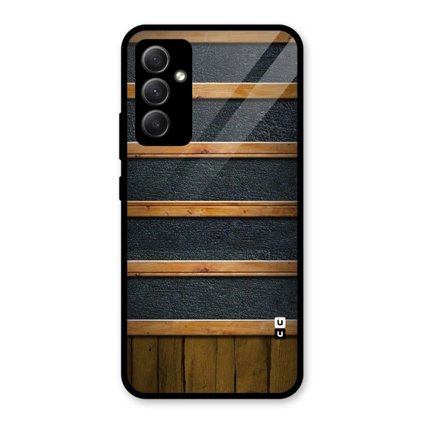 Wood Design Glass Back Case for Galaxy A34