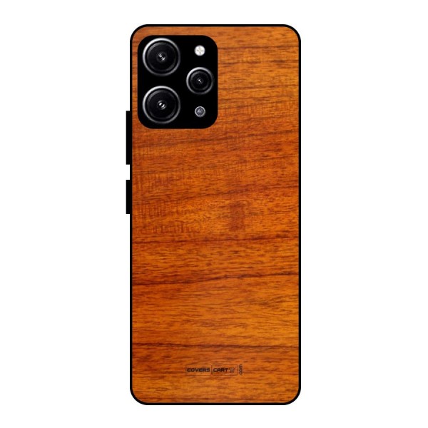 Wood Texture Design Glass Back Case for Redmi 12 4G