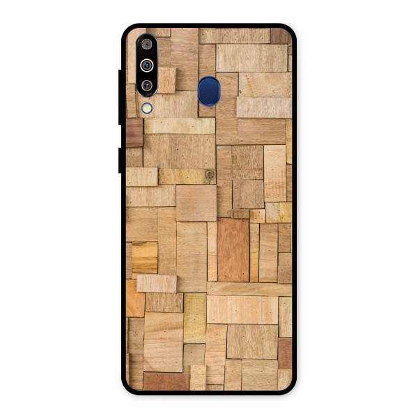 Wooden Blocks Metal Back Case for Galaxy M30