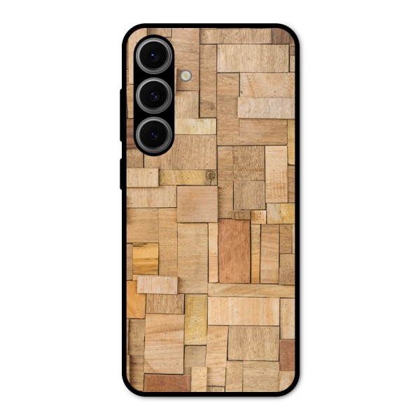 Wooden Blocks Metal Back Case for Galaxy S24 FE