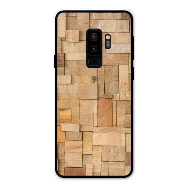 Wooden Blocks Metal Back Case for Galaxy S9 Plus