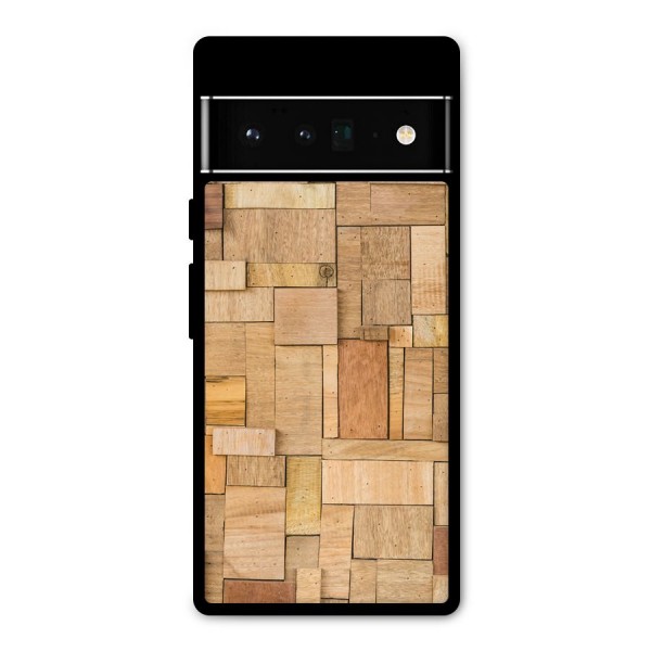 Wooden Blocks Metal Back Case for Google Pixel 6 Pro