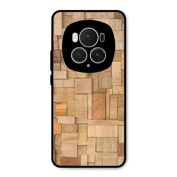Wooden Blocks Metal Back Case for Honor Magic6 Pro