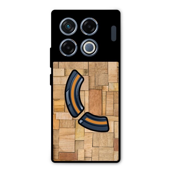 Wooden Blocks Metal Back Case for Infinix GT 20 Pro