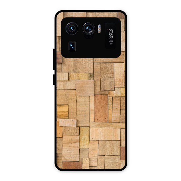 Wooden Blocks Metal Back Case for Mi 11 Ultra