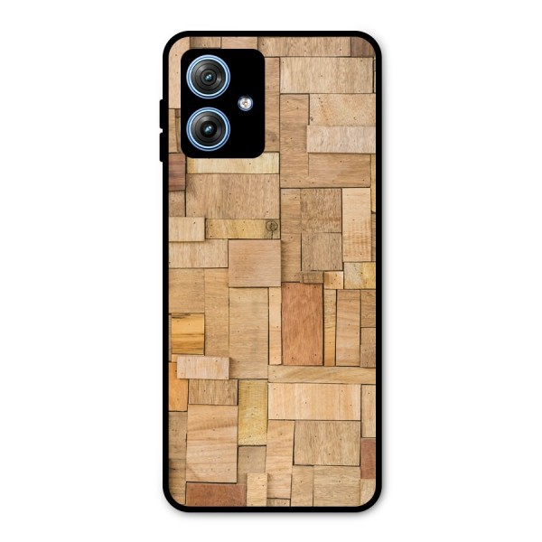 Wooden Blocks Metal Back Case for Moto G54