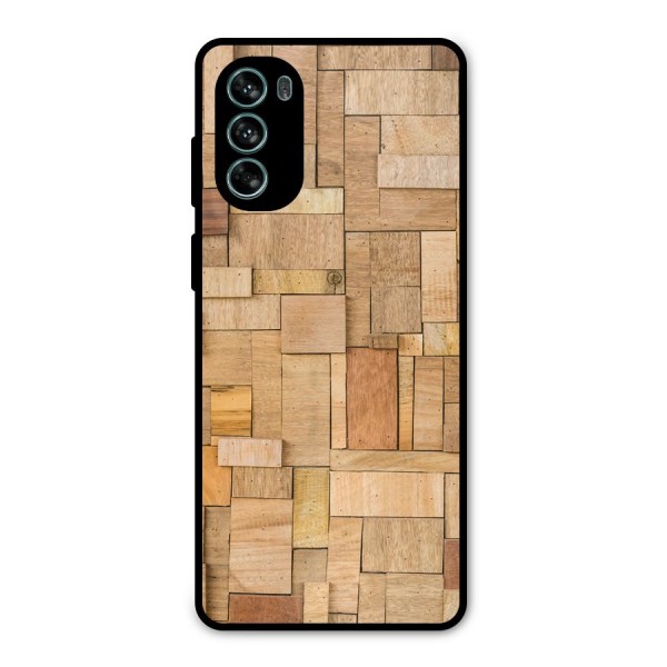 Wooden Blocks Metal Back Case for Moto G62