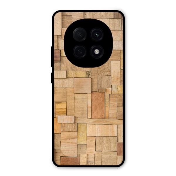 Wooden Blocks Metal Back Case for Oppo F29 Pro