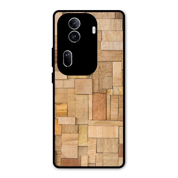 Wooden Blocks Metal Back Case for Oppo Reno11 Pro 5G