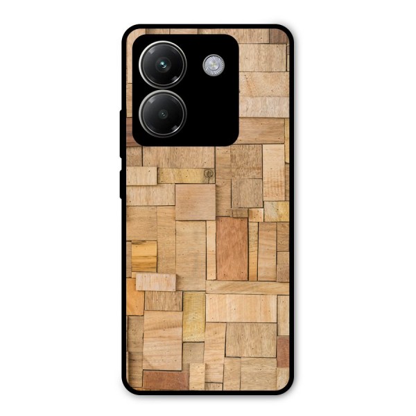 Wooden Blocks Metal Back Case for Poco M7 Pro 5G