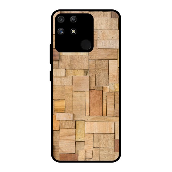 Wooden Blocks Metal Back Case for Realme Narzo 50A