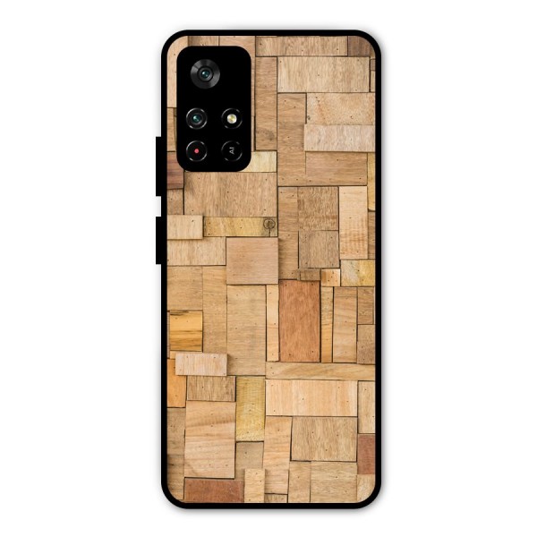 Wooden Blocks Metal Back Case for Redmi Note 11T 5G