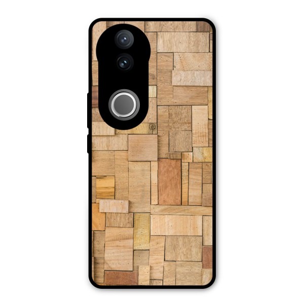 Wooden Blocks Metal Back Case for Vivo V50e