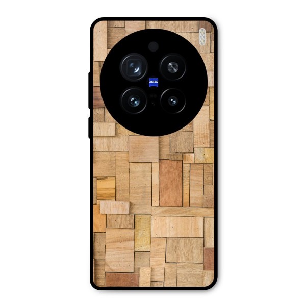 Wooden Blocks Metal Back Case for Vivo X200 Pro