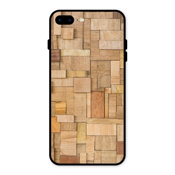 Wooden Blocks Metal Back Case for iPhone 8 Plus