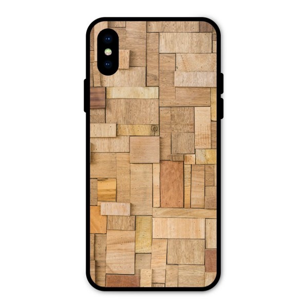 Wooden Blocks Metal Back Case for iPhone X