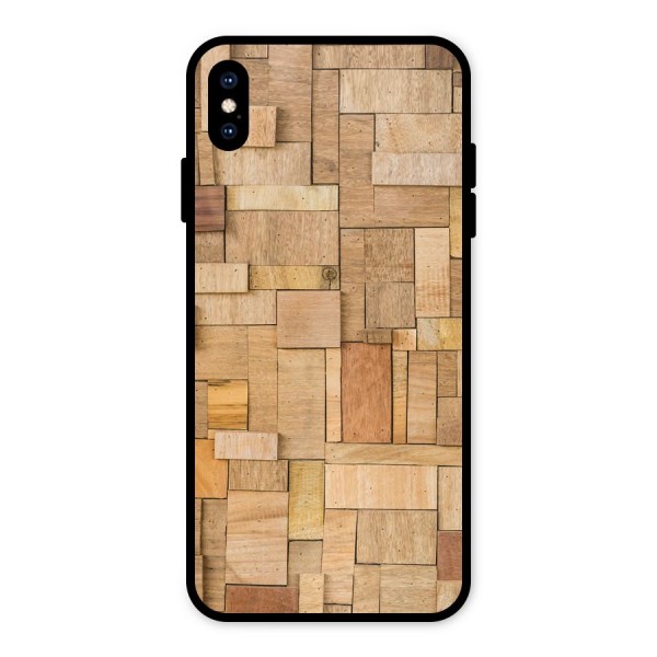 Wooden Blocks Metal Back Case for iPhone XS Max