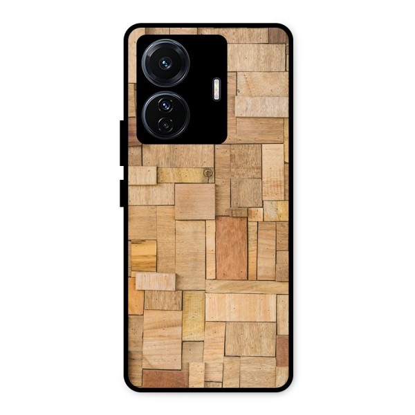 Wooden Blocks Metal Back Case for iQOO Z6