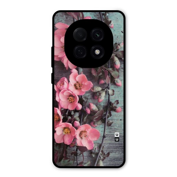 Wooden Floral Pink Metal Back Case for Oppo F29 Pro