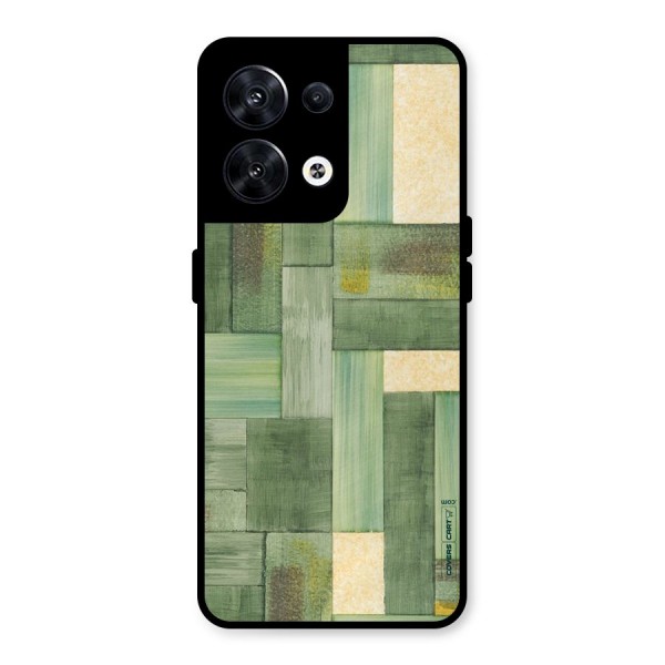 Wooden Green Texture Metal Back Case for Oppo Reno8 5G