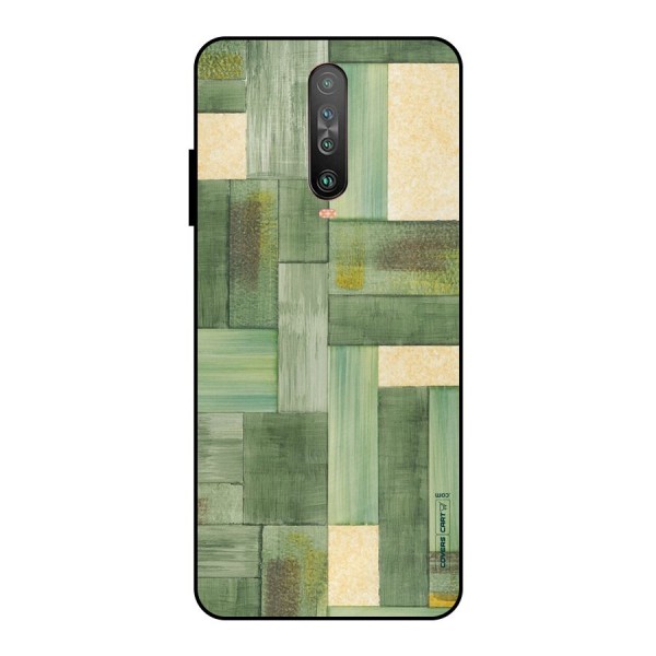 Wooden Green Texture Metal Back Case for Poco X2