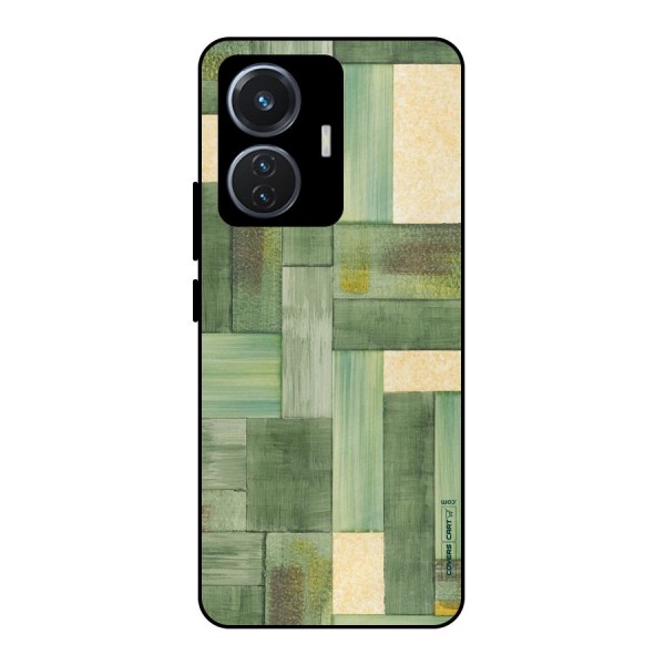 Wooden Green Texture Metal Back Case for iQOO Z6 44W