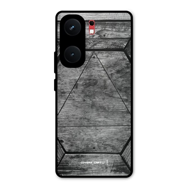 Wooden Hexagon Metal Back Case for iQOO Neo 9 Pro