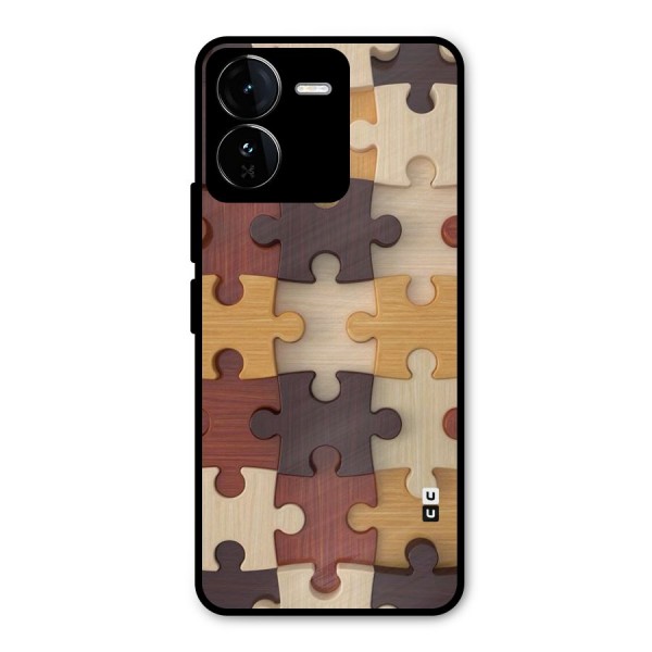 Wooden Puzzle (Printed) Metal Back Case for iQOO Z9