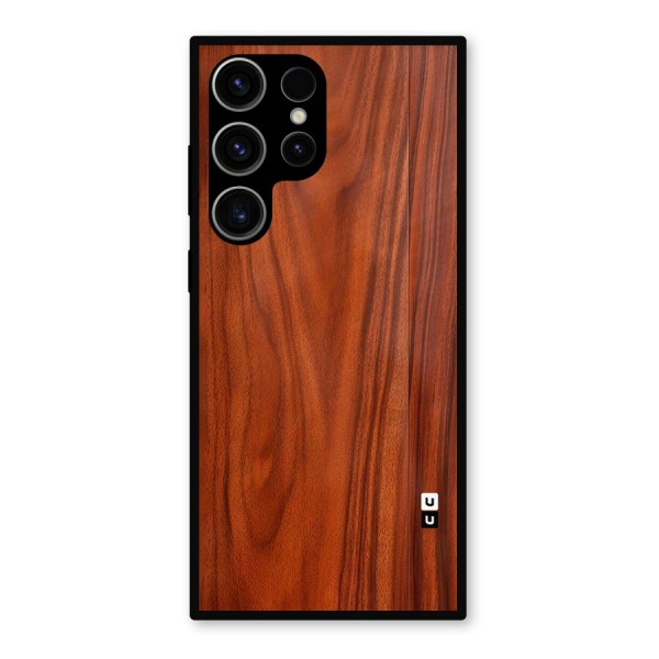 Wooden Texture Printed Metal Back Case for Galaxy S23 Ultra