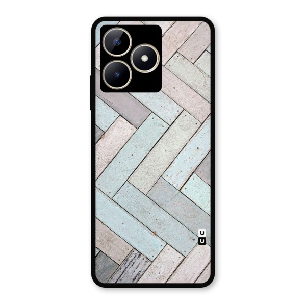 Wooden ZigZag Design Metal Back Case for Realme C53