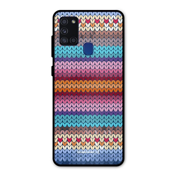 Woolen Metal Back Case for Galaxy A21s